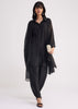 Black Organza Shirt Style Kurta Pant Set