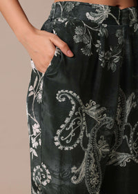 Black Printed Kaftan co ord set