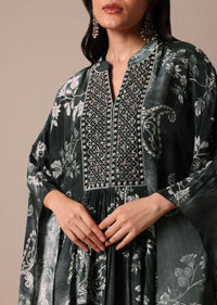 Black Printed Kaftan co ord set