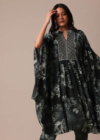 Black Printed Kaftan co ord set