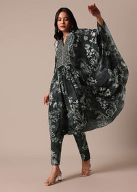 Black Printed Kaftan co ord set