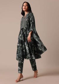 Black Printed Kaftan co ord set