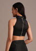 Black Satin Stone And Diamond Embroidered Saree