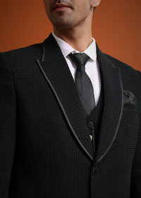 Black Tuxedo Set With Pocket Square