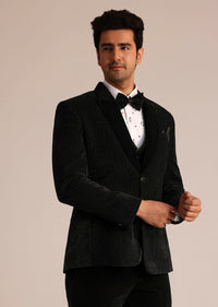 Black Tuxedo Suit With Classic Bow Tie