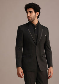 Black Tuxedo Suit With Shawl Collar