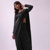 Black Sequins Saree And Blouse With Crystal Detailing