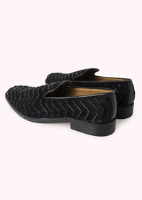 Black Velvet Juttis With Cutdana Work