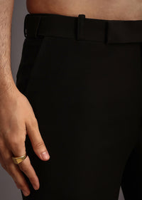 Black Velvet Zari Embroidered Indowestern Trouser Suit