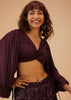 Wine Purple Palazzo And Crop-Top Set