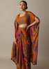 Blossom Orange Silk Print Dhoti Set