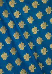 Blue chanderi silk saree weaved saree