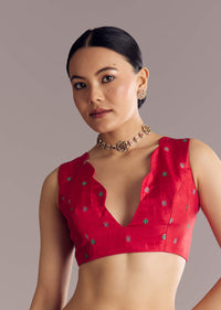 Blue Multicolor Dola Silk Saree With Thread And Butti Motifs