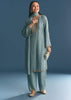 Blue Kurta Dupatta Set With Moti Cutdana Work
