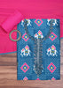 Blue And Pink Patola Printed Tussar Dress Material