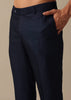 Blue Bandhgala Jodhpuri And Pant Set In Terry Rayon
