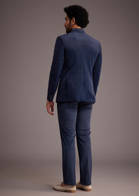 Blue Bandhgala With Embroidered Motif