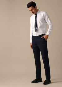 Blue Blazer And Pant Set Tuxedo With Criss Cross Detail