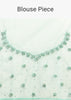 Blue Embroidered Net Saree With Unstitched Blouse