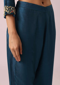 Blue Kurta Set with Banarasi Dupatta