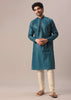 Blue Kurta Set In Art Silk With Sequin Embroidery