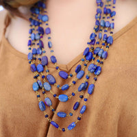 Blue Layered Polki Necklace