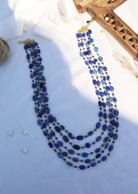 Blue Layered Polki Necklace