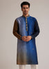 Blue Ombre Silk Kurta Set With Mirror Embellishments