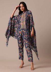 Blue Printed Kaftan co ord set