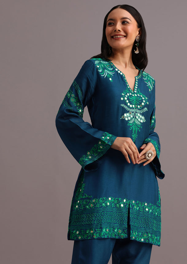 Blue Resham Work Co-ord Set