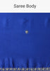 Blue Satin Saree With Stone Embellished Border And Unstitched Blouse Piece