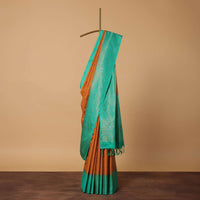 Blue South Album Silk Saree With Unstitched Blouse Piece