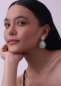 Blue Toned Silver Finish Danglers