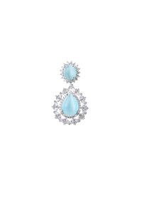 Blue Toned Silver Finish Danglers