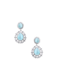 Blue Toned Silver Finish Danglers