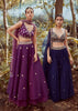 Blue blood Lehenga Choli With Hand Embroidered Crop Top Using Sequins And Beads In Floral Jaal Design