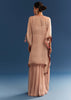 Blush Pink Embroidered Kaftan Sharara Set In Organza