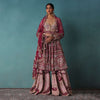 Blush And Cornflower Pink Heavy Bridal Sharara Set With Hand Embroidery
