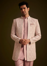 Blush Pink Embroidered Indo Western Set