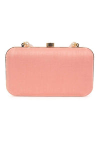 Blush pink hand embroidered capsule clutch