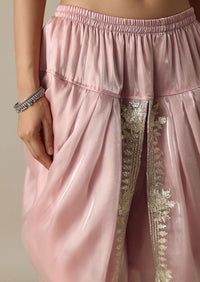 Blush Pink Organza Gotta Patti Work Dhoti Set