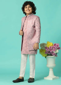 Blush Pink Sherwani Set For Boys