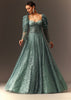 Blusih Grey Sequins Gown With Corset Blouse And Symmetrical Sleeves