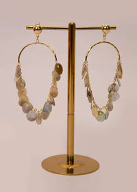 Boho style earring with acrylic beads