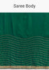 Bottle Green Organza Saree With Scalloped Cut Dana Detailing