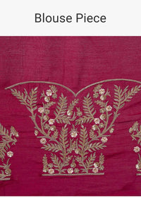 Brick Red Saree In Silk With Floral Embroidered Border Online - Kalki Fashion