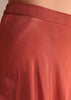 Brick Red Satin Palazzo Suit With Embroidered Cape Jacket