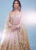 Bridal Khwabeeda Beige White Lehenga Set In Foil Organza With 3D Embroidery - NOOR 2022