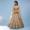 Bridal Khwabeeda Beige White Lehenga Set In Foil Organza With 3D Embroidery - NOOR 2022