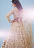 Bridal Khwabeeda Beige White Lehenga Set In Foil Organza With 3D Embroidery - NOOR 2022